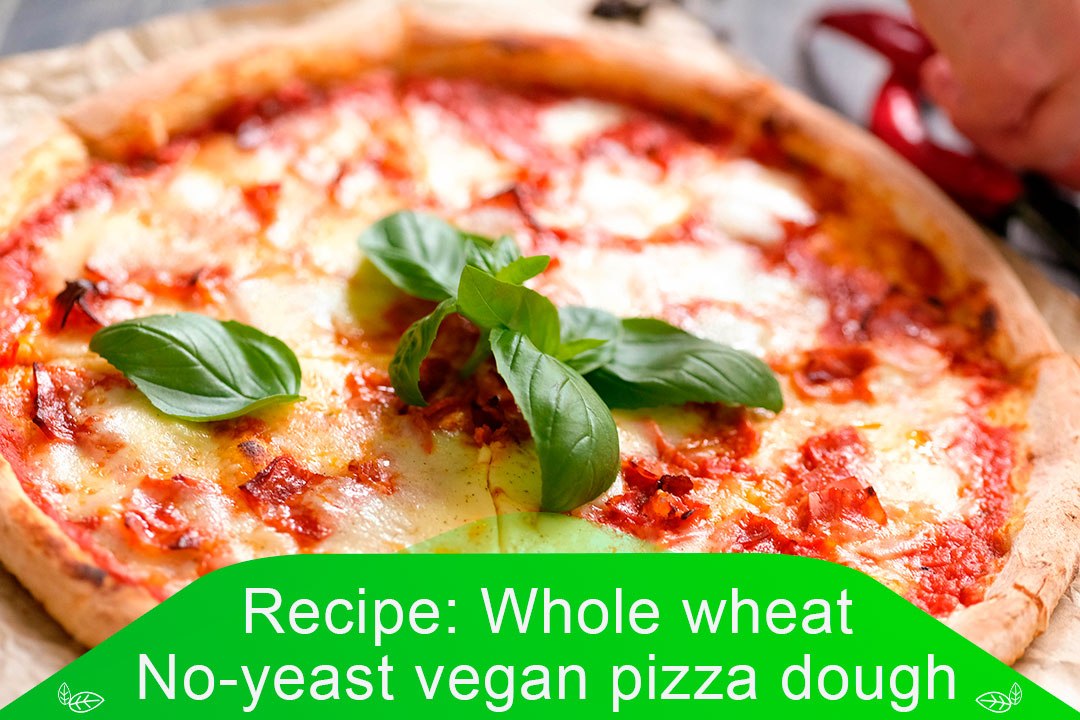 Whole wheat no-yeast vegan pizza dough